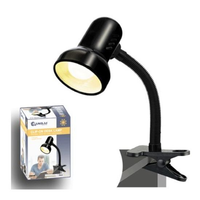 Sansai Clip On Clamp Desk Lamp Light Easy Adjustable Flexible Neck Black