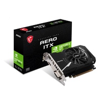 MSI nVidia GeForce GT 1030 AERO ITX 4GD4 OC Video Card, PCI-e 3.0, 1430 MHz Boost Clock, 1x HDMI 2.0 1x DVI