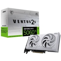 MSI nVidia GeForce RTX™ 5060 Ti 8G VENTUS 2X PLUS, PCI Express® Gen 5 x16 (uses x8), Boost: 2572 MHz, CUDA 4608 Units, 8GB GDDR7, HDMI™ x 1(LS)