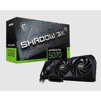 MSI nVidia GeForce RTX™ 5070 12G SHADOW 3X OC, PCI Express® Gen 5, Boost: 2542 MHz, CUDA 6144 Units, 12GB GDDR7, HDMI™ x 1