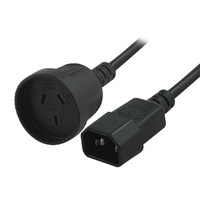 Cabac 150mm IEC C14 to AUS 3 Pin Cable Socket Black