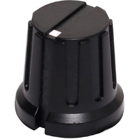 ROHS Wiretek 15mm Black PVC Control Knob 18 Tooth Spline Shaft Replacement