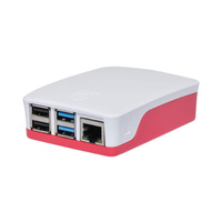 Red And White ABS Box To Suit Raspberry Pi 4 with Dual Micro HDMI and USB Ports