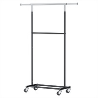 Artiss Clothes Rack Double Rod Airer Rail Coat Stand Adjustable Hanger