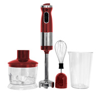Lenoxx Healthy Choice Stick Mixer Set 700w Chopper Whisk Mixer Attachments Red 