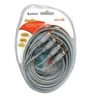 Sansai HD-4.5M Heavy Duty 2RCA Plugs to 2RCA Plugs Cable Grey 4.5m