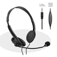 Sansai HD180MCP Multimedia Computer Headset With Mic-Volume Control With Volume