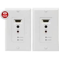 Pro.2 HDC6WP HDMI Over Cat5e 6 Wall Plate 60m Distance with IR Remote Pair