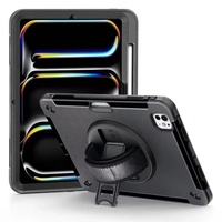 USP Rugged Apple iPad Pro (13') (M5/M4) (8th/7th Gen) Case Black - Built-in-Kickstand, Hand & Shoulder Strap, DropProof,  5 Years Warranty