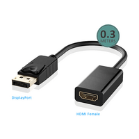 Sansai Male DisplayPort to Female HDMI Adaptor 30cm Portable for Carry & Travel