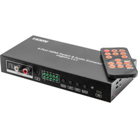 4-Way 18Gbps HDMI Switcher Audio Extraction HDMI2.0 HDR