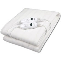 HELLER King Fitted Electric Blanket Dual Controllers 3 Heat Settings White