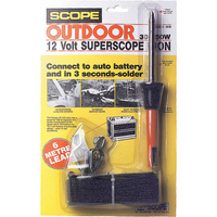 SCOPE 12V DC Battery Soldering Iron with Clip to Car SLA Battery Lead 6m
