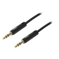 Prolink 3.5mm Connector Lead Stereo Plug to Plug Curly Cord Black