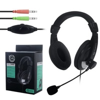 wired stereo Headset with Boom Mic - 2X 3.5mm Plugs with Volume Control