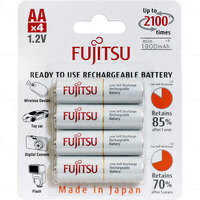Fujitsu HR-3UTC NiMH  up to 2100 recharges Rechargeable AA Battery 4PK