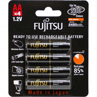 Fujitsu HR-3UTHC NiMH 500 Recharges High Capacity Rechargeable AA Battery 4PK