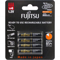 Fujitsu HR-4UTHB NiMH Up to 500 Recharges Rechargeable AAA Battery 4PK