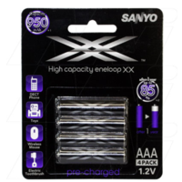 Sanyo Eneloop XX 950mAh AAA LSD Precharge NiMH Rechargeable Battery HR-4UWXB 4pc