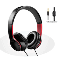 Sansai Foldable Stereo Headphones Adjustable Headband & In-line Volume Control