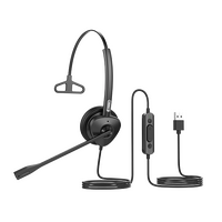 Fanvil HT301-U USB Mono Headset - OverThe Head Design, Suit For Small Office, Home Office (SOHO) Or Call Center Staff - USB Connection