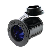 HULK HU6620B Accessory Power Socket LED 12 to 24V Input with Rubber Cap  Blue 