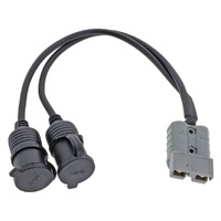 HULK HU6965 Anderson Plug to Dual 12V Socket Cable Assembly 300mm Heavy Duty 50A