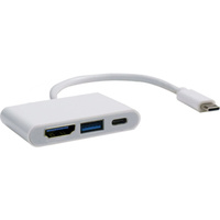 Pro.2 3 Port USB-C Hub 1x HDMI 1x USB3 1x USB-C Lead 15cm Speed 5Gbps White