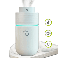 Sansai Portable Humidifier 200ml with 7 Colours Ambient LED Night Light White
