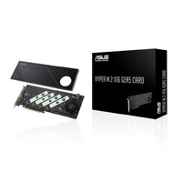 ASUS HYPER M.2 X16 GEN5 CARD (PCIe 5.0/4.0) Supports up to Ffour NVMe M.2 (2242/2260/2280/22110) devices at up to 512 Gbps