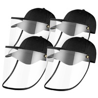 4X Outdoor Protection Hat Anti-Fog Pollution Dust Protective Cap Full Face HD Shield Cover Adult Black