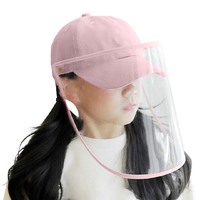 Outdoor Protection Hat Anti-Fog Pollution Dust Protective Cap Full Face HD Shield Cover Kids Pink