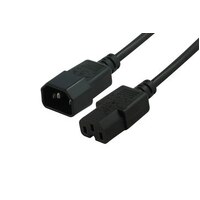 2mtr High Temperature Power Cable IEC-C14(M) - IEC-C15(F)