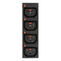 IEC-Lock IEC204 C13 4-Way Power Distribution Panel Socket for IEC C14 Plugs