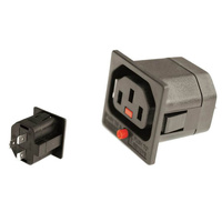 IEC-LOCK IEC207 C13 Panel Mount Female Socket Locking Button Fits IEC C14 Plug