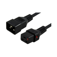 1m IEC LOCK Power Cable IEC-C20(M) to IEC-C19(F) Black