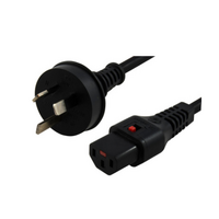 2m IEC LOCK Power Cable 3 Pin AU Plug(M) to IEC-C13(F) Black