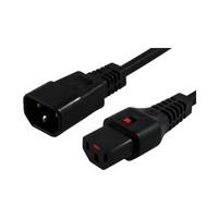 50cm IEC LOCK Power Cable IEC-C14(M) to IEC-C13(F) Black