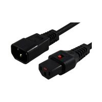 1m IEC LOCK Power Cable IEC-C14(M) to IEC-C13(F) Black