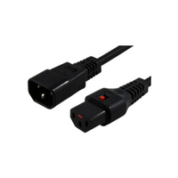 3m IEC LOCK Power Cable IEC-C14(M) to IEC-C13(F) Black