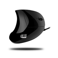 Adesso Vertical Mouse with three buttons are conveniently located on the side 