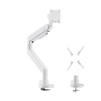 INFINITY WHITE Ergonomic and Style Heavy-Duty Gas Spring Single Monitor Arm support 24”-57”, up to 27kg  - INF753-C012