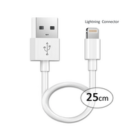 Sansai Lightning to USB Cable 25cm Charger and Data Transfer Lead White