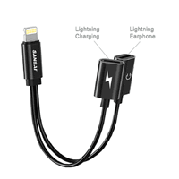 Sansai Lightining Male to 2 Lightining Female Dual Lightning Adapter 155mm