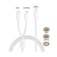 Sansai IPH-0937E 2-in-1 USB Charging Cable iPhone Lightning & USB-C Connector 2m
