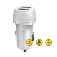 Sanai IPH-701C-W Dual USB Car Charger Quick Charge for iPhone Antroid Tablets