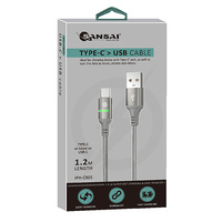 Sansai IPH-C805 Soft LED Light USB A toUSB C Cable 3.1A High Speed Charging 1.2m