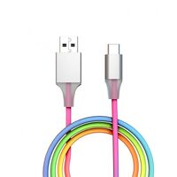 Laser Rainbow Color Tangle-Free 1m USB to Type-C Charging Data Cable 