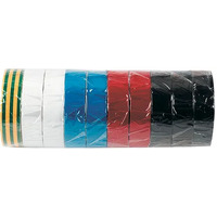 Cabac 0.13mm 1 pk 10 Rolls Rainbow PVC Electrical Insulation Tape