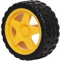 Plastic Wheel With Rubber Tyre For 5mm Shaft (J 0016)